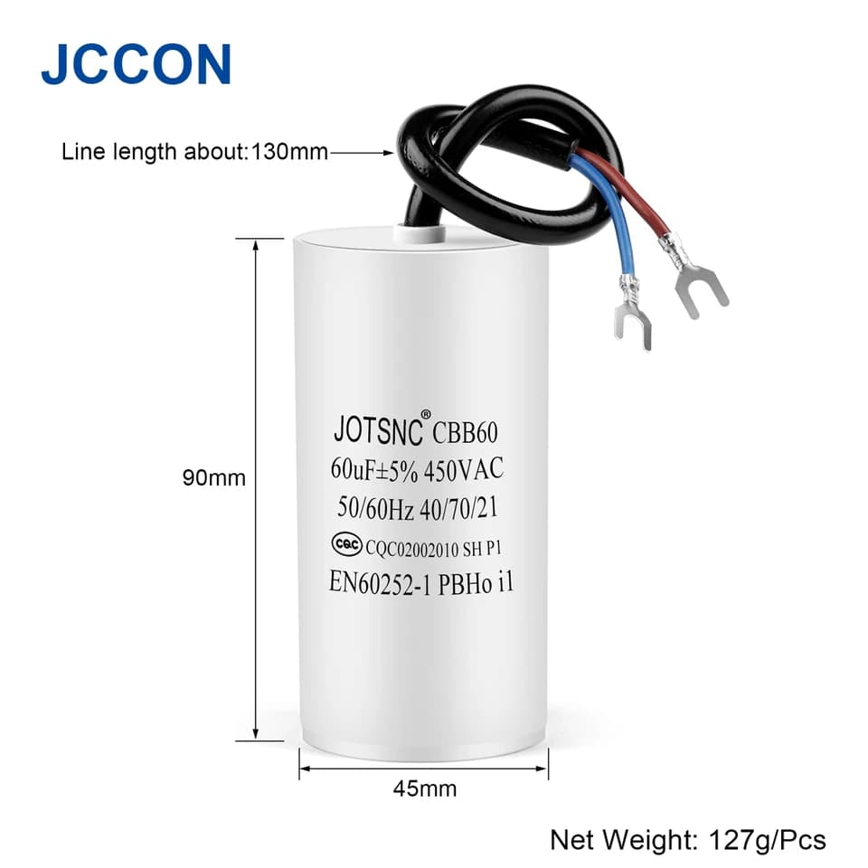 8µF 450VAC Motor Run Capacitor – CBB60 — view 7