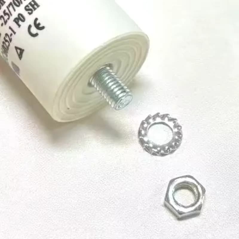CBB60 capacitor stud-mount base with mounting washer and nut